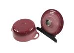Purple Enamel Coated Cast Iron Casserole With Lid No seasoning