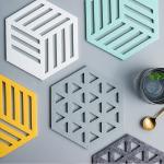 Custom Hexagon Drink Cup Hollow Decorative Felt Coaster Set Fancy For Gift