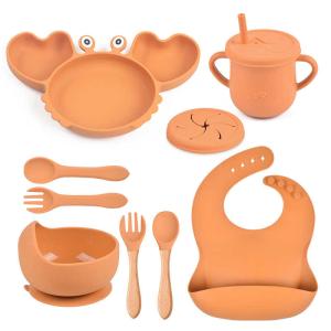 Quality Crab Baby Silicone Feeding Set Eco Friendly Silicone Weaning Set wholesale