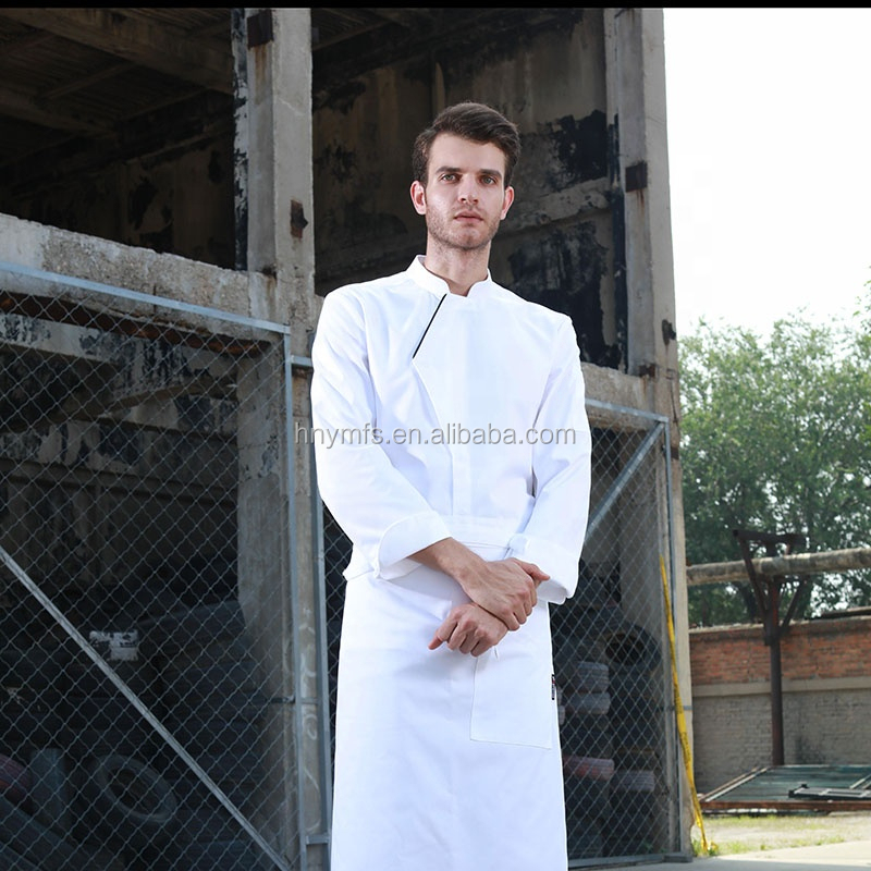 OEM Service Breathable 100% Cotton Chef Uniform White and Black Chef Coat