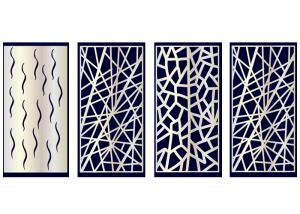 Quality Aluminum Art Deco Laser Cut Panel Corten Steel Decorative Screens 0.5mm Thickness wholesale