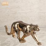 Animal Decor Resin Leopard Statue Polyresin Animal Figurines Fiberglass Gold