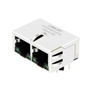 Quality LPJG28851AFNL 10/100/1000 Base-T Tab Up Green/Green LED 1x2 Port RJ45 Integrated Magnetic Jacks wholesale