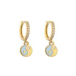 Enamel Rhinestone Hoop Earrings