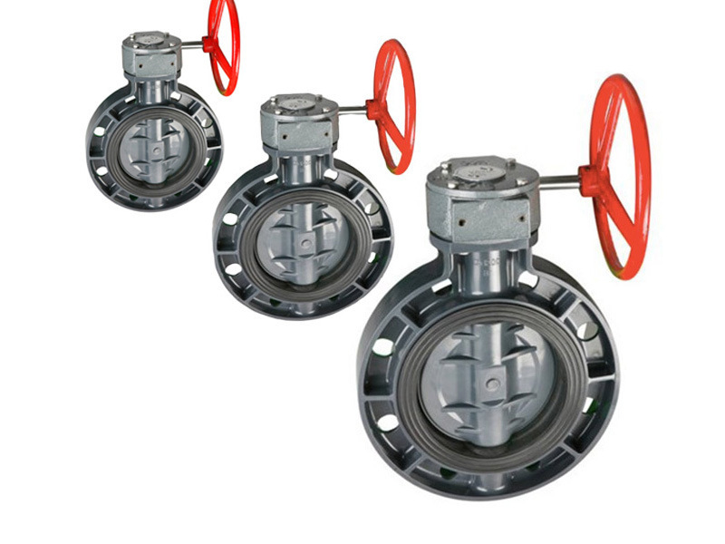 China Supplier Manufauctre Plastic Control Valve PVC Manual Wafer Type Butterfly Valve