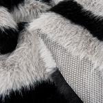 Long Pile Faux Fur Fabric for Winter Season Strip Printed Design 150D Yarn Count