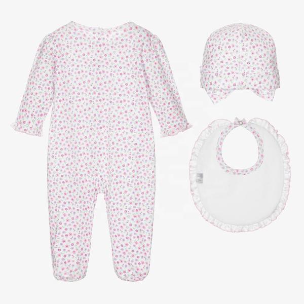 aby Boys and Girls Clothing Set /Fashion Strip Design Soft Infant Romper+Hat