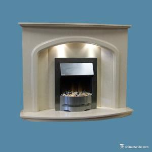 Quality White Marble Fireplace Surround , Marble Tile Fireplace Facing Anti - Scratch wholesale