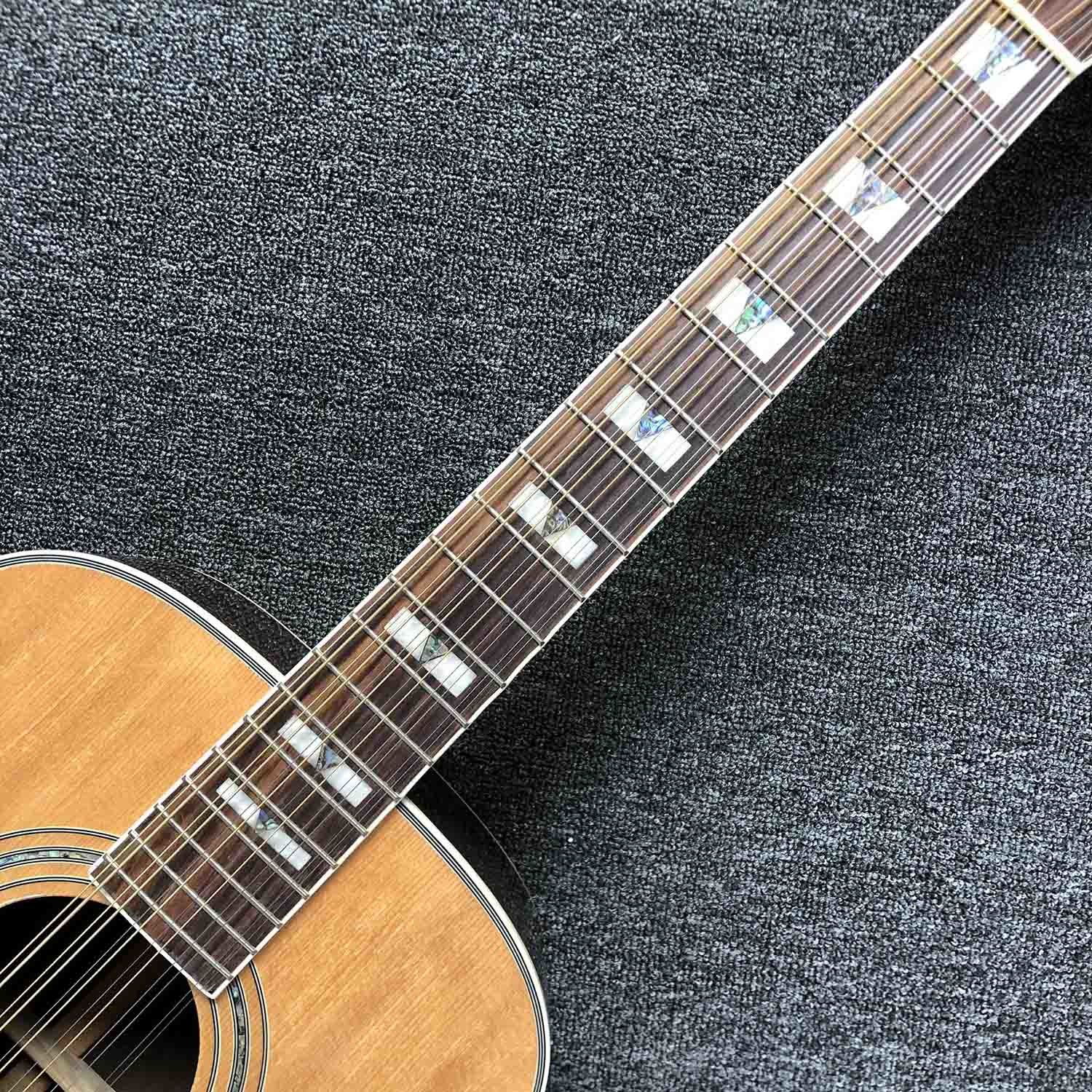 Custom 12 Strings D Body Solid Cedar Top Rosewood Back Side Guilds Acoustic Electric Guitar