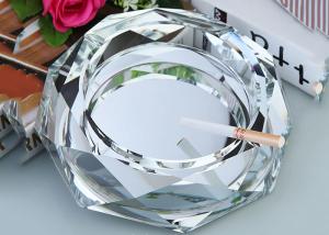 Quality Clear Crystal Home Decorations Crafts Ashtray With Cigar Holders Custom Size wholesale