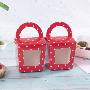 Quality Recyclable Small Cardboard Cake Boxes , Disposable Paper Cupcake Holders wholesale
