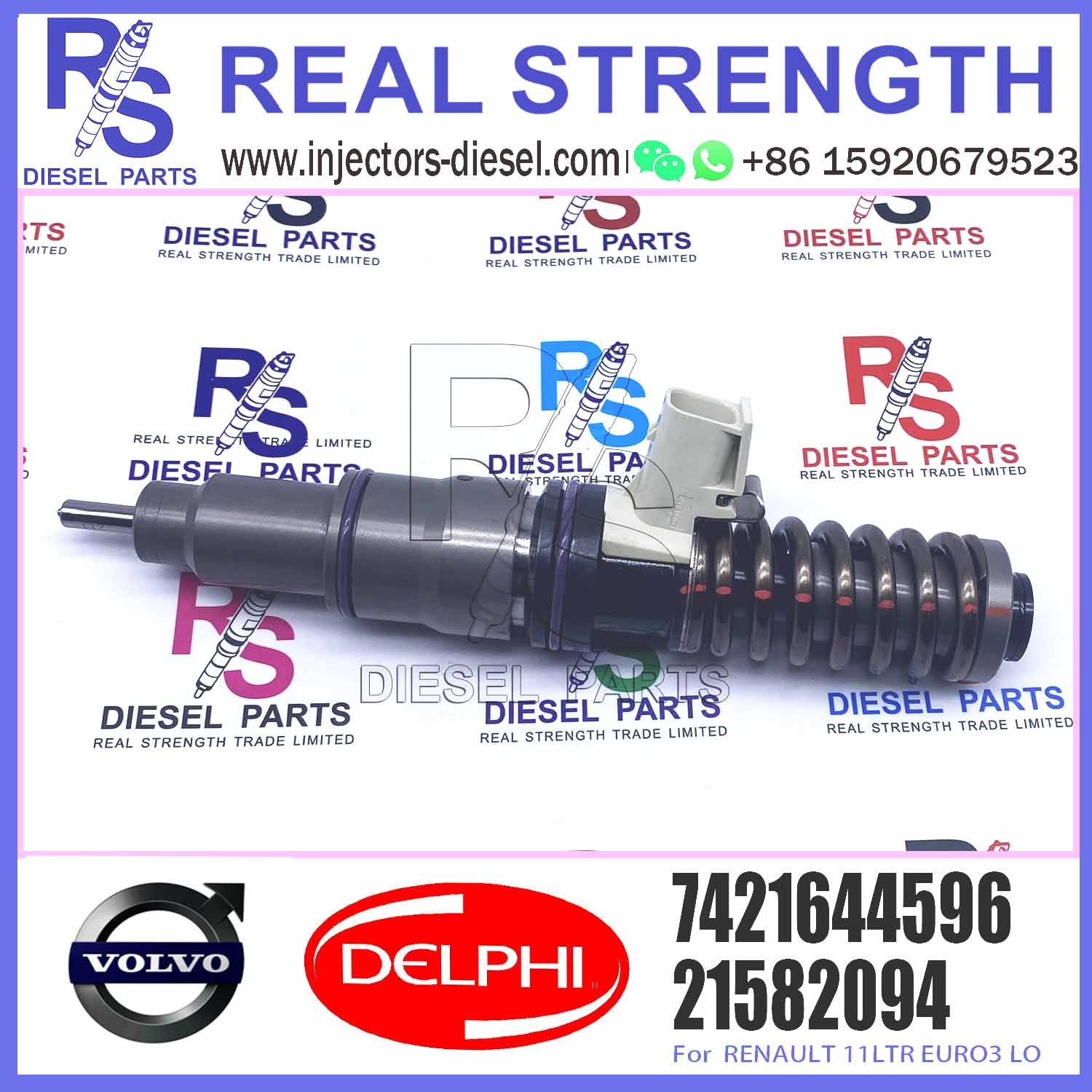 Diesel Fuel Injector 21644596 7421582094 7421644596 21582094 21644596 85003948 BEBE4D35001 For RENAULT 11LTR EURO3 LO