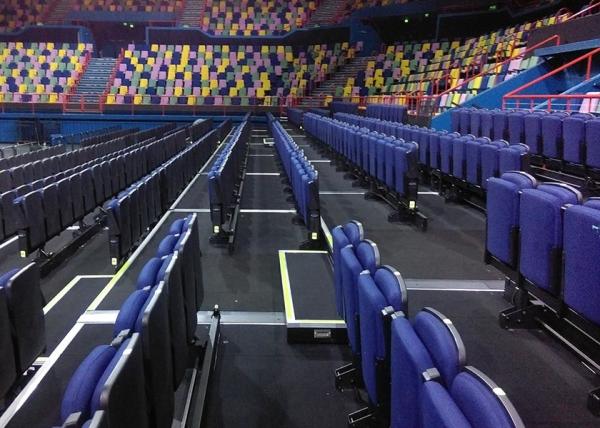 Comfortable Telescopic Seating Systems Upholstered Chair For Performing Arts