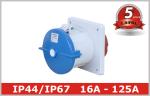 IP44 IP67 Panel Mounted Industrial Socket 16A 32A 63A 125A Power