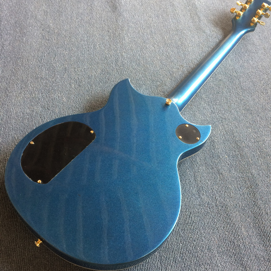 Custom Grand Electric Guitar in Metallic Blue with Gold Hardware