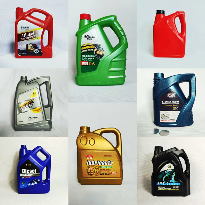 Blue HDPE Plastic 5L Engine Oil Canister Shatterproof Antifreeze Storage Container