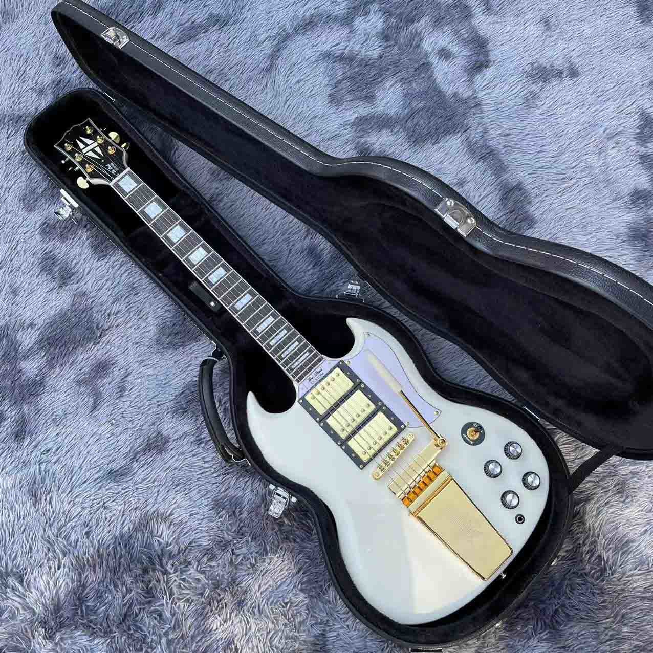 Custom 63 white Les Paul Custom SG body style Electric Guitar