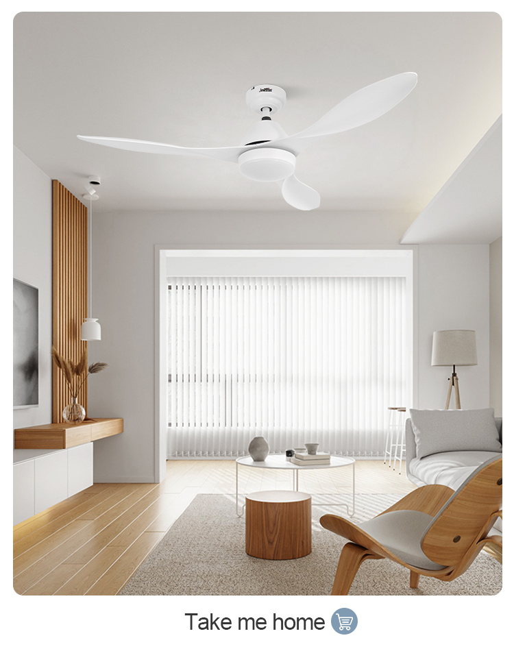 Home Office 52 Inches White Ceiling Fan with LED Light and Remote in Mulit Colors