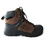 PU Industrial Safety Shoes Brown Leather Steel Toe Boots For Autumn