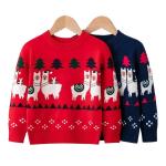 customized 100% cotton cartoon jacquard kids christmas sweater knit jumpers