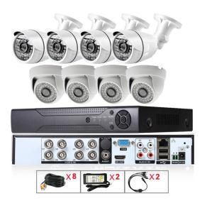 Quality 5W 1920x1080 8chs 3.6mm Lens 1/3&quot; CMOS CCTV Camera Kit wholesale