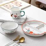 Round Chic LFGB 3 Pc Ceramic Dinnerware Sets For Coffee Shops