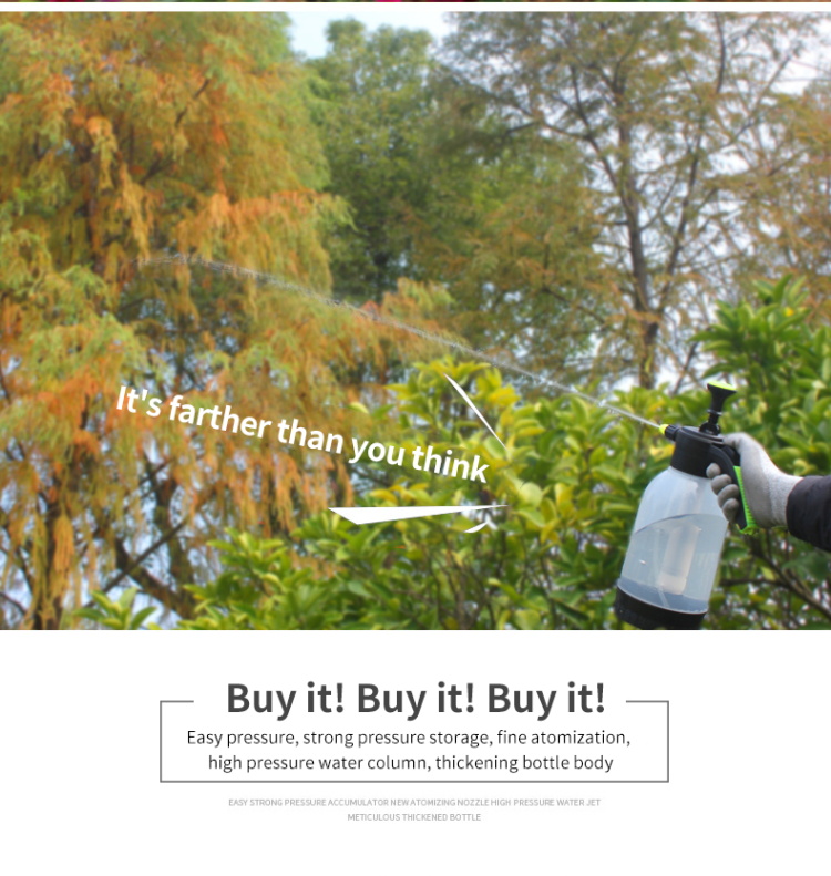 2L Hand Pump Pressure Sprayer Kettle Garden Watering Pot For Home