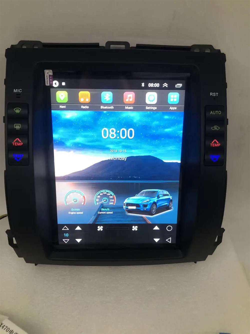 Touch Screen Carplay Car Radio Tesla Style 4G Android GPS 9.7in For Toyota Prado
