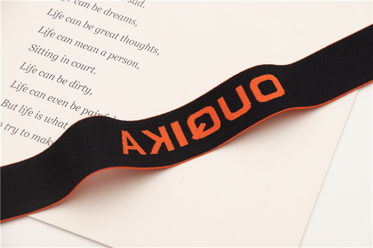 Free samples custom logo Nylon/Polyester Woven Knitted Jacquard Ribbon Soft Elastic Band For Underwear Boxer Waist band Belt
