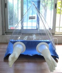Quality PVC Laboratory Glove Box , Captair Pyramid Glove Bag For Testing Investigation wholesale