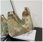 LARGE CAPACITY WOMEN'S BAG FRENCH SIMPLE CANVAS BAG OIL PAINTING NATIONAL STYLE