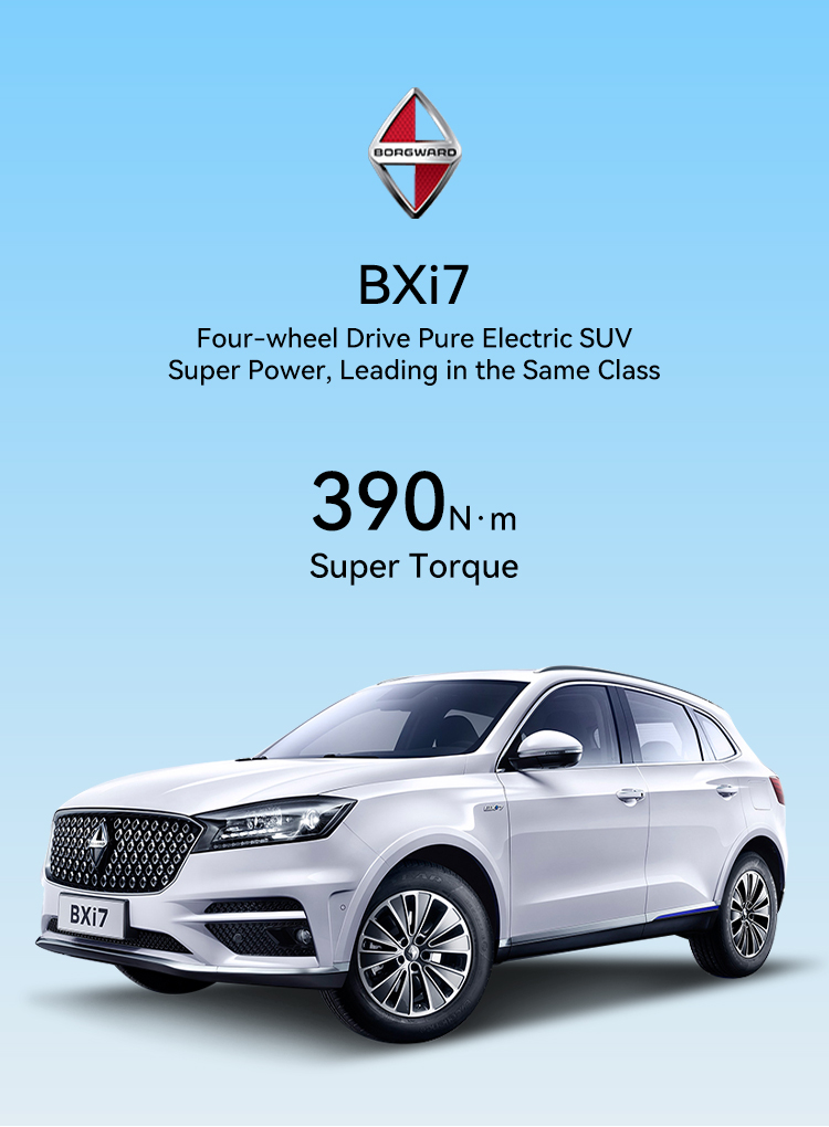2023 Borgward Bxi7 Pure Electric speed 195km/h Fast Charging Road Legal Electric Vehicles with 178 kW Total Motor Power