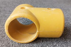 Quality FRP Fence Pipe Connector Elbow Base Three Way Yellow SMC Fittings wholesale