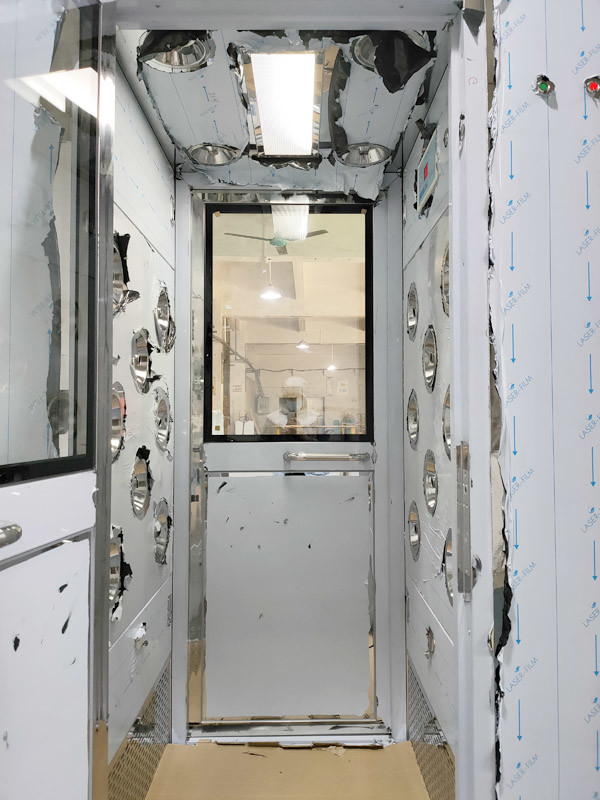 One Person Mirror SS304 Air Shower Room With UV Light AC380V