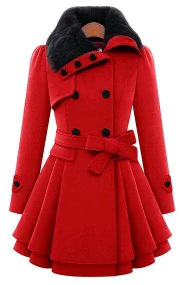 Plus Size Women&prime;s Coats, Autumn Winter Ladies Trench Long Fur Puffer Girls Coat Jacket for Women