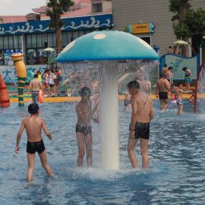 Quality Customized Fiberglass / PVC Spray Mushroom Waterpark Equipment For Kids Games wholesale