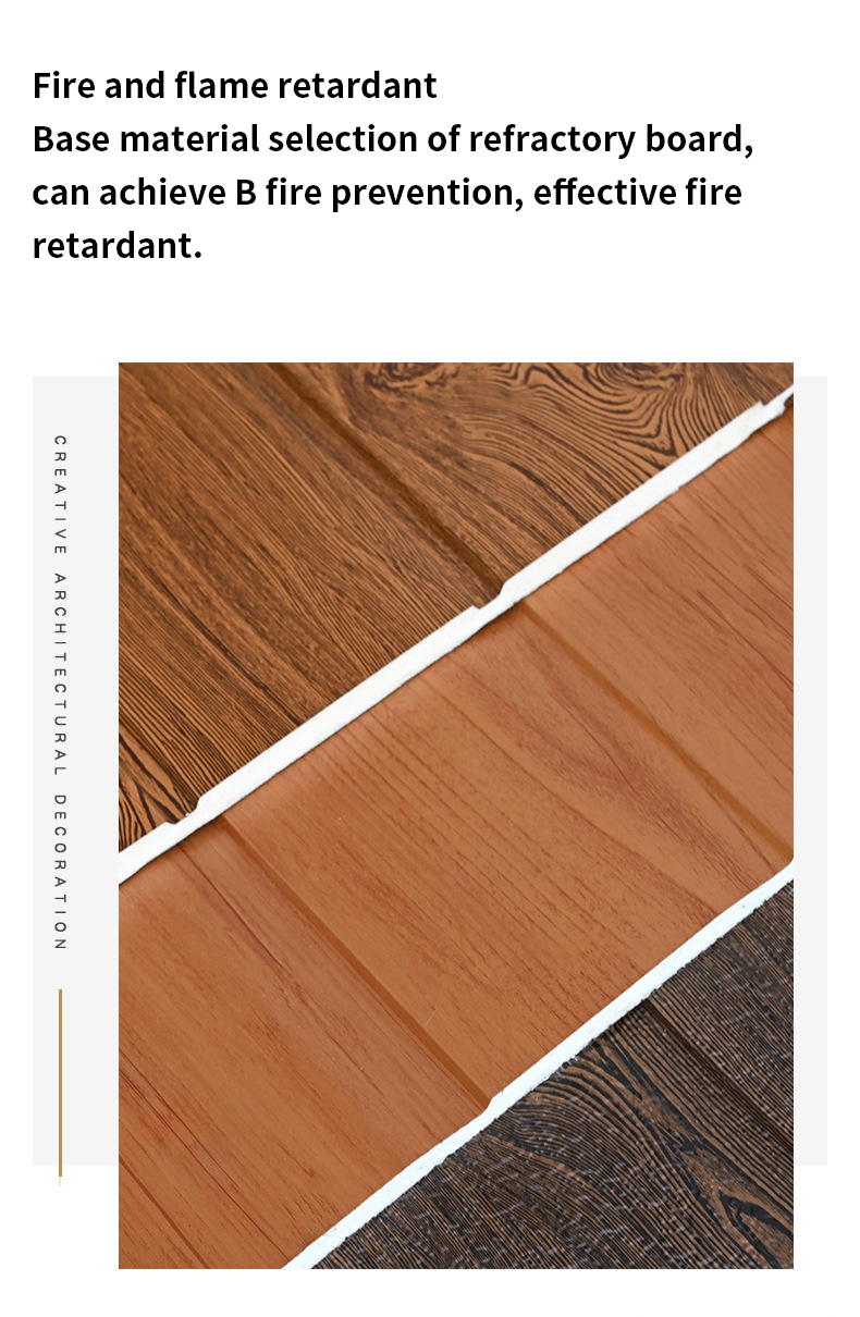 Contemporary Design Style Polyurethane Sandwich Board for Cold Room Carved Metal Board Exterior Wall Insulation in Villa