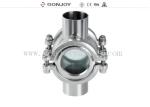 Tube Sight Glass With Light / 4 Way Sight Glass With Weld End