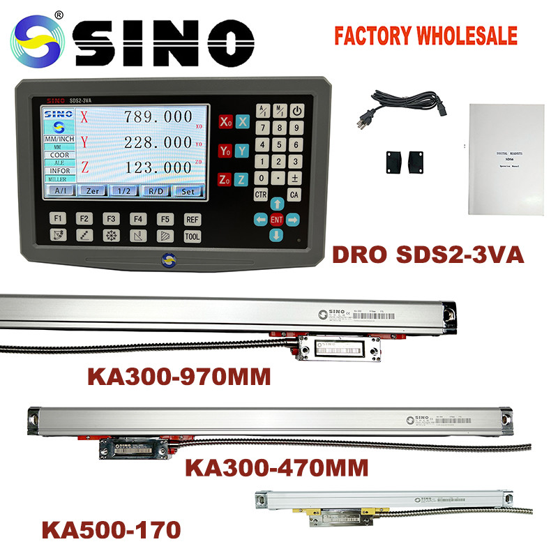SDS2-3VA SINO Magnetic Scale DRO Kit With Digital Grating Ruler Measuring Machine