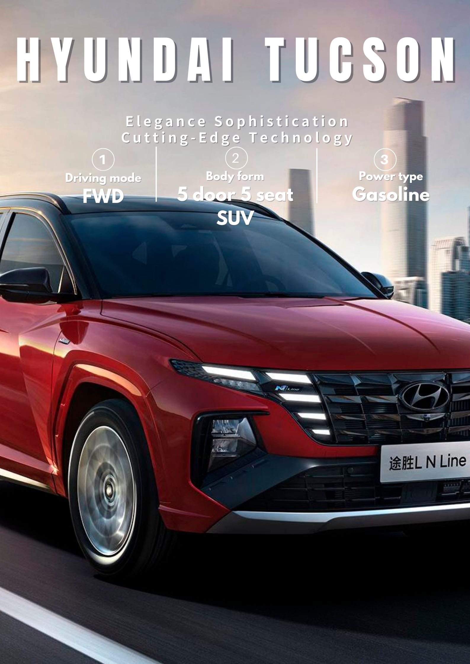 Multi-function Steering Wheel Compact SUV 2024 Beijing Hyundai Tucson 5-door 5-seater