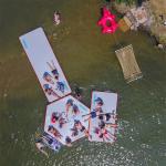EN7.1 White Yoga Mats 3x1m Inflatable Water Platform