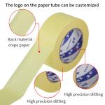 High Tack Crepe Natural Rubber Wall Decoration Painting Masking Tape Heat