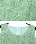 Embroidered Chiffon Short Flared Dresses , Sleeveless Custom Made Dresse