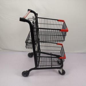 Quality Three Basket 80L Shopping Basket Trolley Carbon Steel Q195 Metal Shopping Cart wholesale