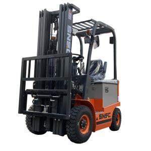 Quality Adjustable Cab 1.5t Electric Pneumatic Tire Lift Truck With 3 Stage Mast And 5m Lifting Height wholesale