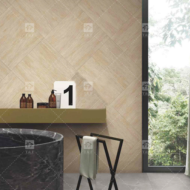 Grille Pull Trough Imitation Wood Grain Ceramic Tiles Balcony Floor Luxury Texture Background Wall