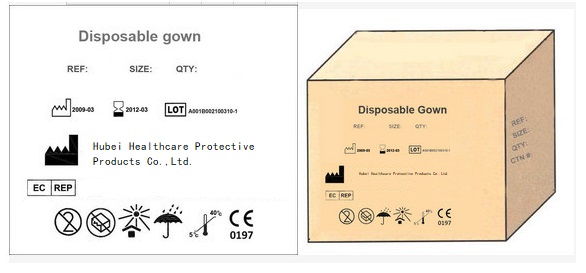 Nonwoven Disposable Dressing Gowns Hospital Scrubs With Elastic Cuff Anti Blood
