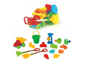 Quality 20 Pcs Plastic Beach Truck Children's Play Toys W / Big Spade Shovel Trolley Cart wholesale
