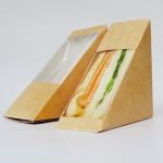 Portable Triangular Cardboard Sandwich Box Packaging Eco Friendly Food Grade