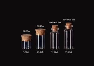 Quality 24mm 2017 Wholesale Glass Jars Bottles with Cork Lid, Glass Bottles for Storage, Good Quality and Competitive Price wholesale